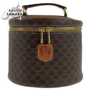 Celine Macadam Brown Leather Handbag Vanity Bag